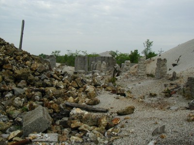 Sustantials amounts of concrete remain in the area