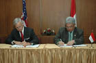 Under Secretary Jeffery signs a biofuel grant MOU in Jakarta, Indonesia.