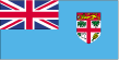 Fiji flag is light blue, with U.K. flag in upper hoist-side quadrant and Fijian shield on the outer half of the flag.