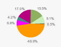 Pie chart: in table form below