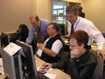 course participants get help from instructors