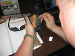 course participant studies handheld device