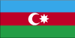 Flag of Azerbaijan is three equal horizontal bands of blue at top, red, and green; a crescent and eight-pointed star in white are centered in red band.