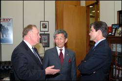 From L-R: ADA's Executive Director, Dr. James B. Bramson, ADA's President, Dr. Eugene Sekiguchi, and OSHA's then-Assistant Secretary, John Henshaw before signing the OSHA/ADA Alliance.