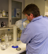 Working with groundwater samples in the radiochemical lab