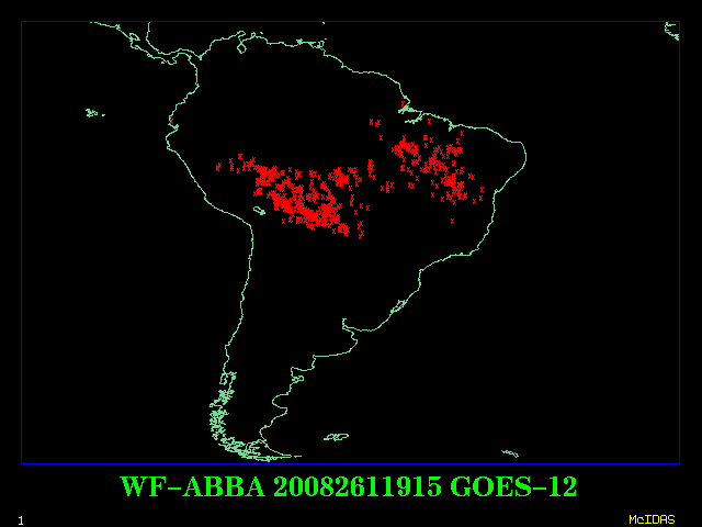 Latest GOES Detects for S. America