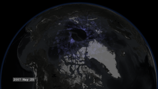 This movie presents a daily accumulation of data from the AIM spacecraft for the northern hemisphere.  The circular gap over the Earth's geographic pole is due to a gap in the satellite coverage.