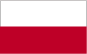 Flag of Poland is two equal horizontal bands of white (top) and red.