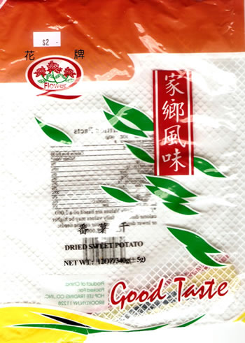 package label from Flower Brand Dried Sweet Potato