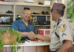 Ivory smiles as a Caddo Parish deputy sheriff came in with an armload of boots, greeting the hardworking entrepreneur like an old friend.