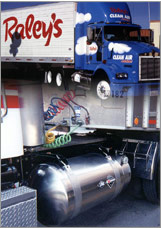 Photo collage of a heavy-duty truck and engine.