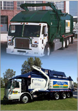 Photo collage of refuse haulers.