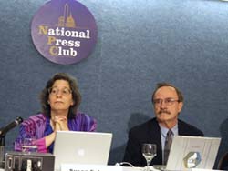 Susan Solomon, NOAA senior scientist, and David Hofmann, director, NOAA Global Monitoring Division, take questions from reporters about the ozone hole.