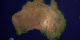 This animation shows fires detected over Australia from 8-21-2001 through 8-20-2002 with a clock inset.