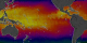 This animation show a year in the life of global ocean temperatures, June 2, 2002 to May 11, 2003. Green indicates the coolest water, yellow the warmest. 