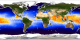 This animation shows how the sea surface temperature can cause hurricanes to form.  Areas shown in orange and yellow are above 82 degrees F (27.8 degrees C) which is required for hurricanes to be able to form.  Sea surface temperatures below 82 degrees F are shown in blue.