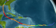 This picture shows the position of the eye of Hurricane Ivan, as well as, the intensity of the storm.  The intensity of the storm is depicted through color.  See color bar for a detailed description of the values.