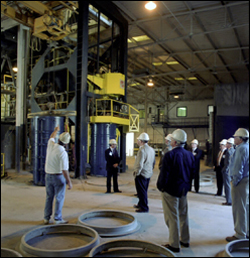 OSHA and ACPA members tour the Hanson Concrete Pipe & Products, Inc plant in Manassas, Virginia after the national Alliance signing October 3, 2003.