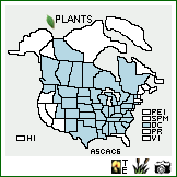 Distribution of Astragalus canadensis L. var. canadensis. . Image Available. 