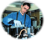 Researcher working in the laboratory.