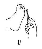 Graphic B - Apply sufficient force to cause the filament to bend or buckle.
