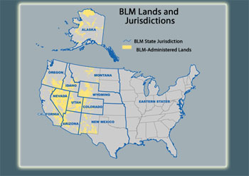 Map of BLM Lands and Jurisdictions
