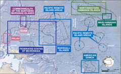 Pacific Ocean Reefs map