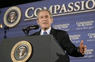Image of President Bush speaking.