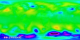 Global atmospheric sea level pressure from the 0.25 degree resolution fvGCM atmospheric model for the period 9/1/2005 through 9/5/2005.