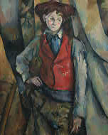 image: Paul Cézanne, Boy in a Red Waistcoat, 1888-1890