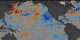 This animation show a year in the life of global ocean temperatures, June 2, 2002 to May 11, 2003. Blue indicates the cooler-than-normal water. Red shows  warmer-than-normal water. 