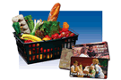 Image of a bag of groceries and EBT cards