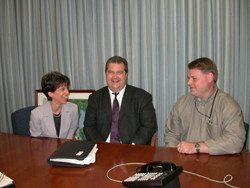 Cynthia Mills (President, TCIA), David Marren (Director of Regulatory Affairs, Bartlett Tree Research Laboratories), and Patrick Kapust (Safety and Occupational Health Specialist, OSHA) in an implementation team meeting
