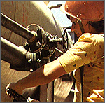 Photo of a petroleum employee at work.