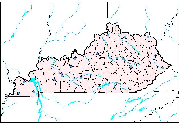 Position pointer over dot for Streamgage number and name