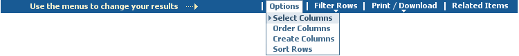 Options--Select Columns