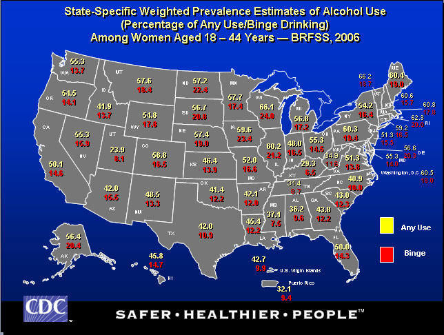 2006 State-Specific Prevalence Rates of Alcohol Use