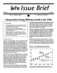 Issue Brief, Number 2 - Transportation Energy Efficiency Trends in the 1990s