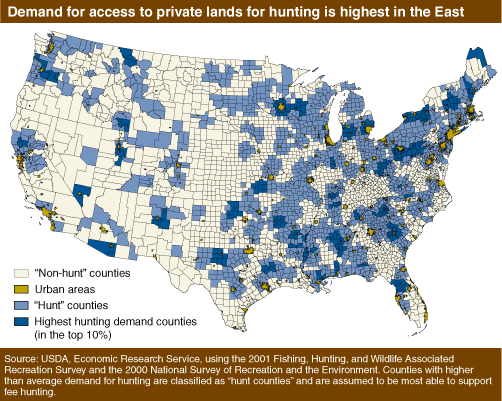 Map: Demand access to private lands for hunting is highest in the East