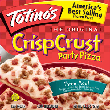 Label, Crisp Crust Party Pizza, Three Meat