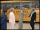 Secretary Spellings greets school officials at the STARBASE program at Wright-Patterson Air Force Base.