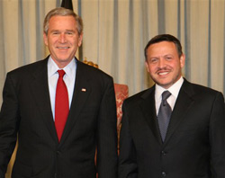 President Bush meets with Jordan's King Abdullah