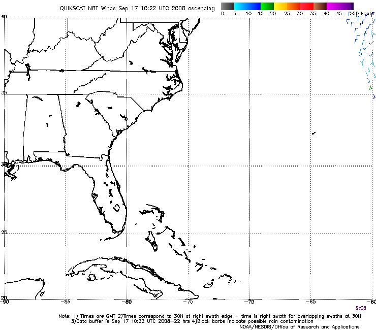 QuikSCAT Map for Station TYBG1