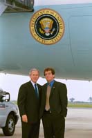 President George W. Bush met Daniel Trifiletti upon arrival in Jacksonville, Florida, on Tuesday, September 9, 2003.  Since his freshman year, Trifiletti has volunteered as a tutor and mentor to other students at his high school. 