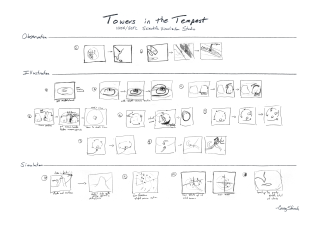 Storyboard composite based on original hand-drawn sketches (displayed at SIGGRAPH 2008)