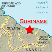 Graphic map of Suriname