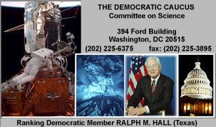 Democratic Caucus letterhead banner (Ralph Hall, Ranking Member)