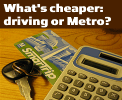 Click here to compare the cost of driving costs vs. Metro.