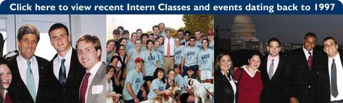 Collage of graphics of recent intern classes.  Click here to view a slide show of graphics.