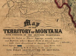 detail of the legend on a map of the Montana territory